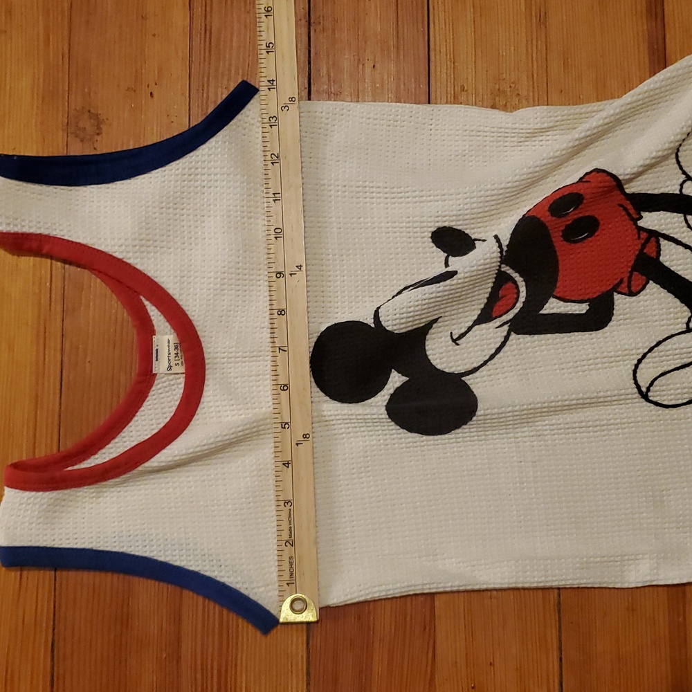 Vintage Waffle Knit Mickey Mouse Walt Disney Tank Top - Picture 8 of 8